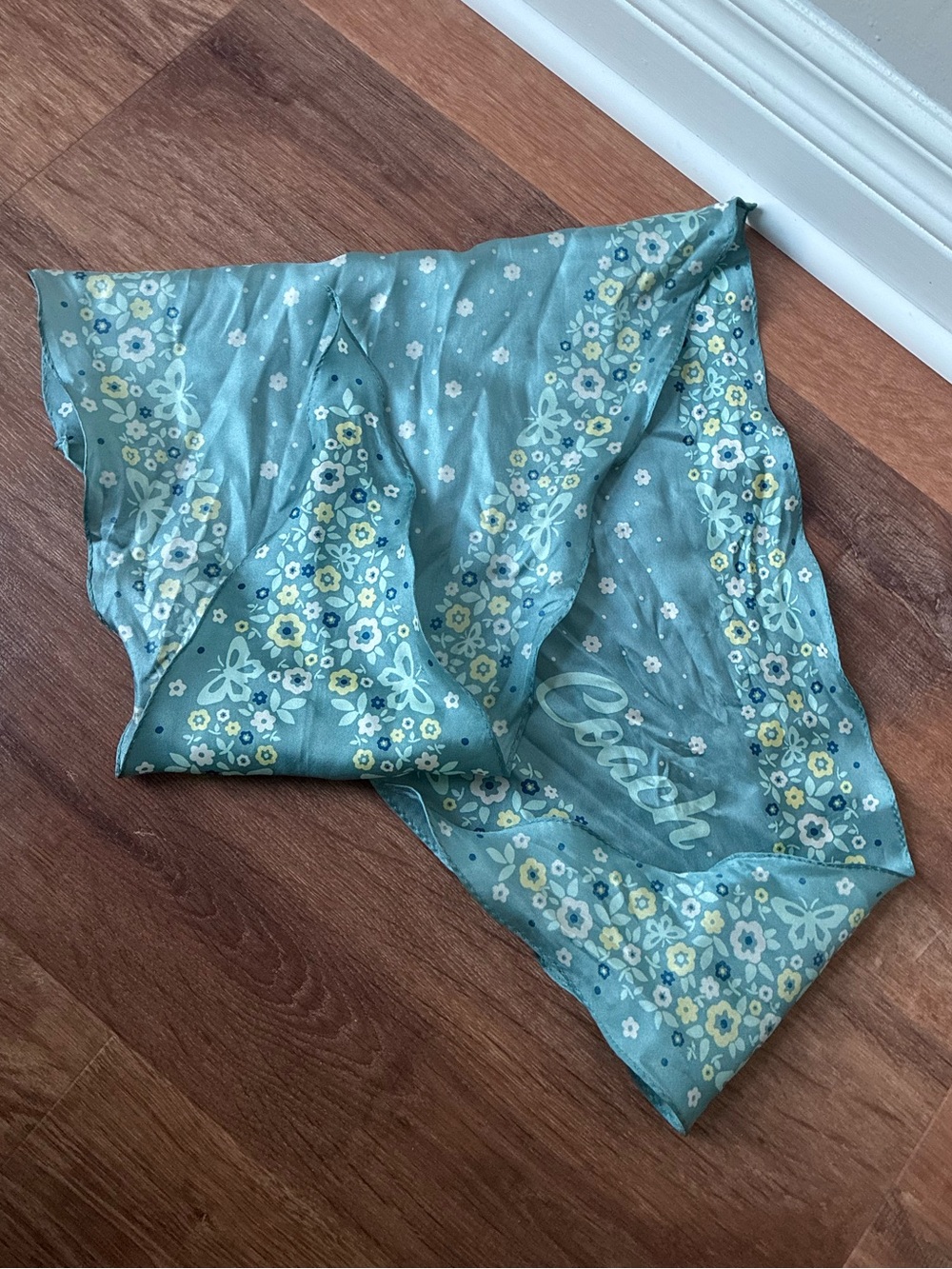 Coach Floral Silk Diamond Scarf